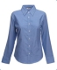 Lady-Fit Long Sleeve Oxford Shirt, 130g, Atlantic Blue – Atlanti kék