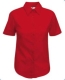 Lady-Fit Short Sleeve Poplin Shirt, 120g, Red-Piros